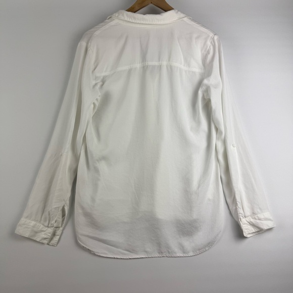 Cloth & Stone for Anthropologie Women’s Small White Tencel Button-Down Shirt - Picture 7 of 8